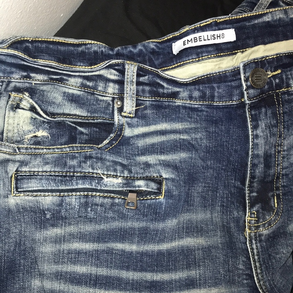 Mid blue Embellish Jeans